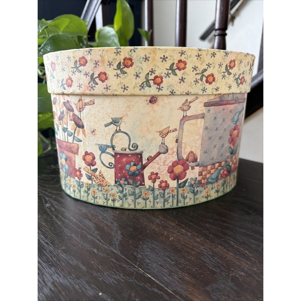Set Of 2 Bob's Boxes Birdsong Floral Garden‎ Storage Keepsake Container